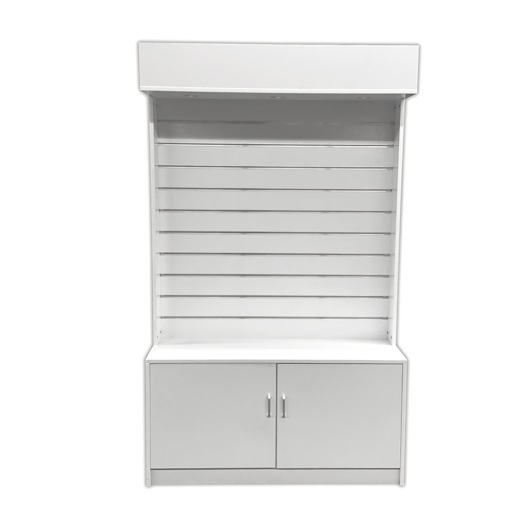 Slatwall Cabinet Display with storage